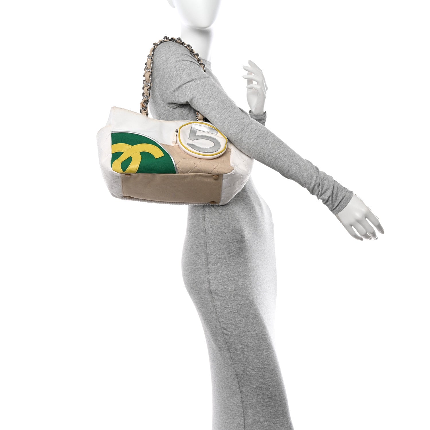 Chanel Canvas Quilted N°5 Shopping Tote Beige 2 of 13