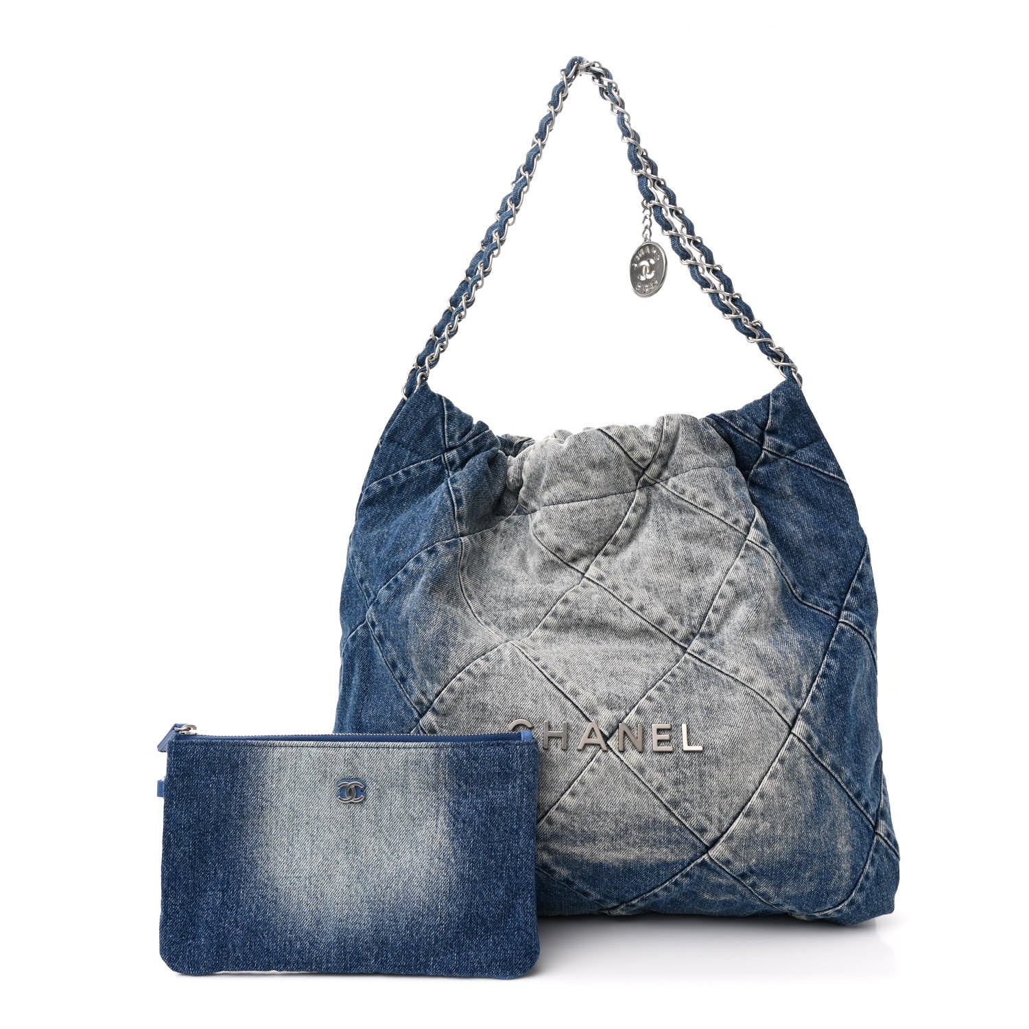 Chanel Denim Quilted Chanel 22 Blue 3 of 12