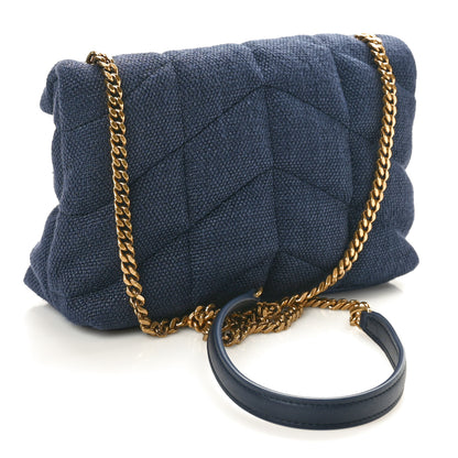 Saint Laurent Canvas Quilted Toy Loulou Puffer Monogram Chain Satchel Deep Marine 3 of 10