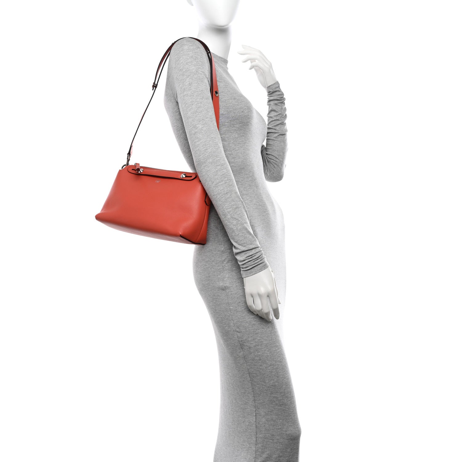 Fendi Vitello Dolce Medium By The Way Boston Bag Pimento 2 of 14