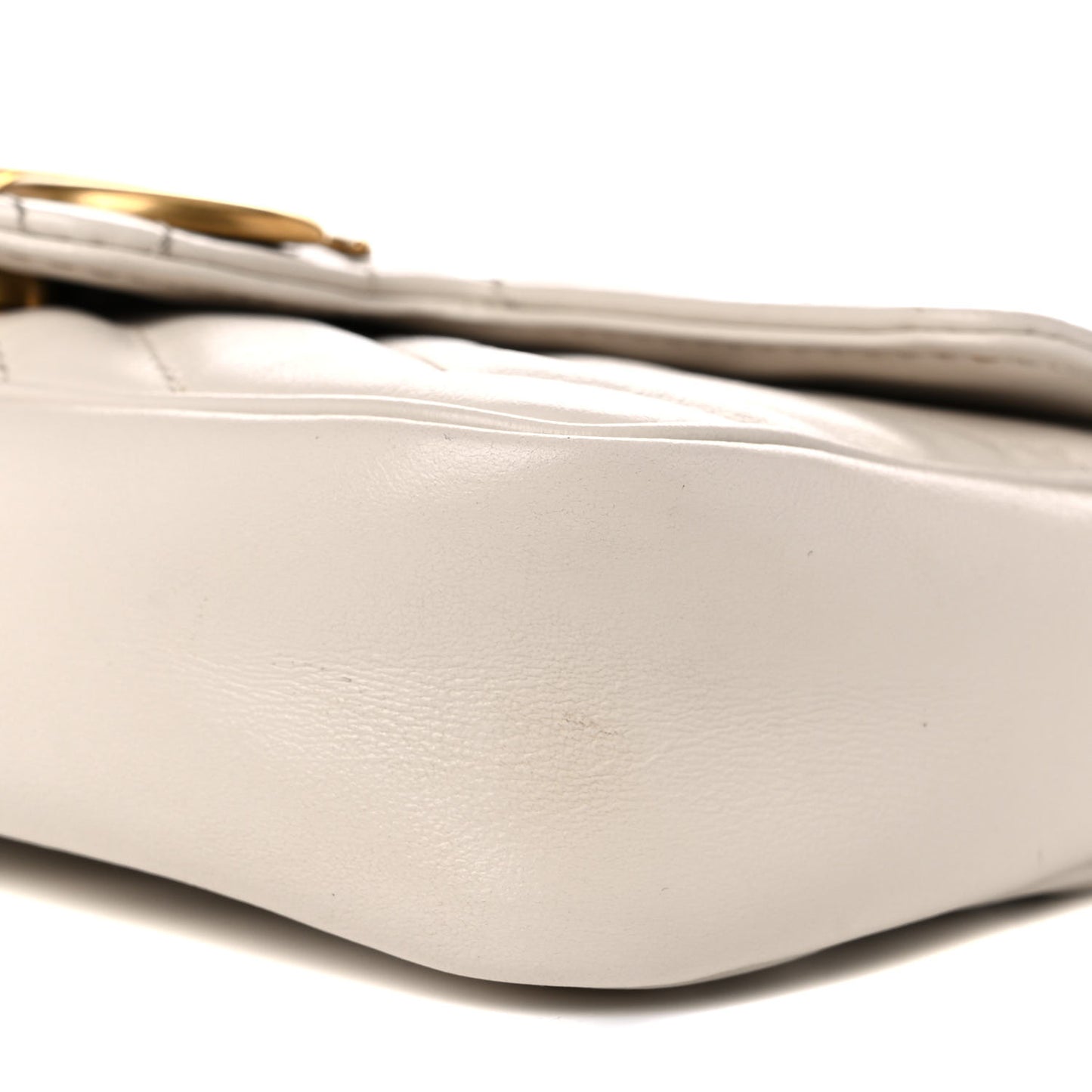 Calfskin Matelasse Super Mini GG Marmont Shoulder Bag White