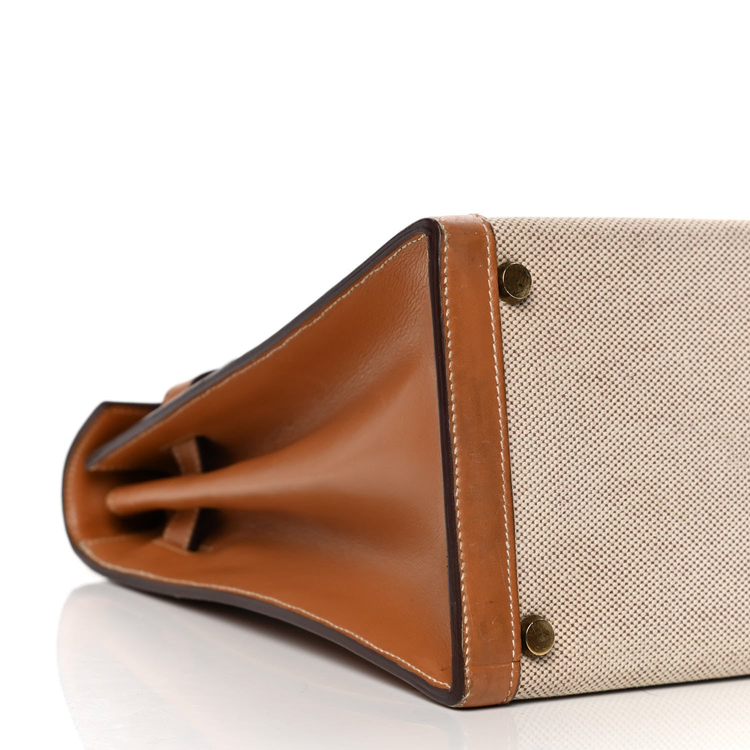 Hermes Peau Porc Toile Kelly Sellier 32 Gold 11 of 29