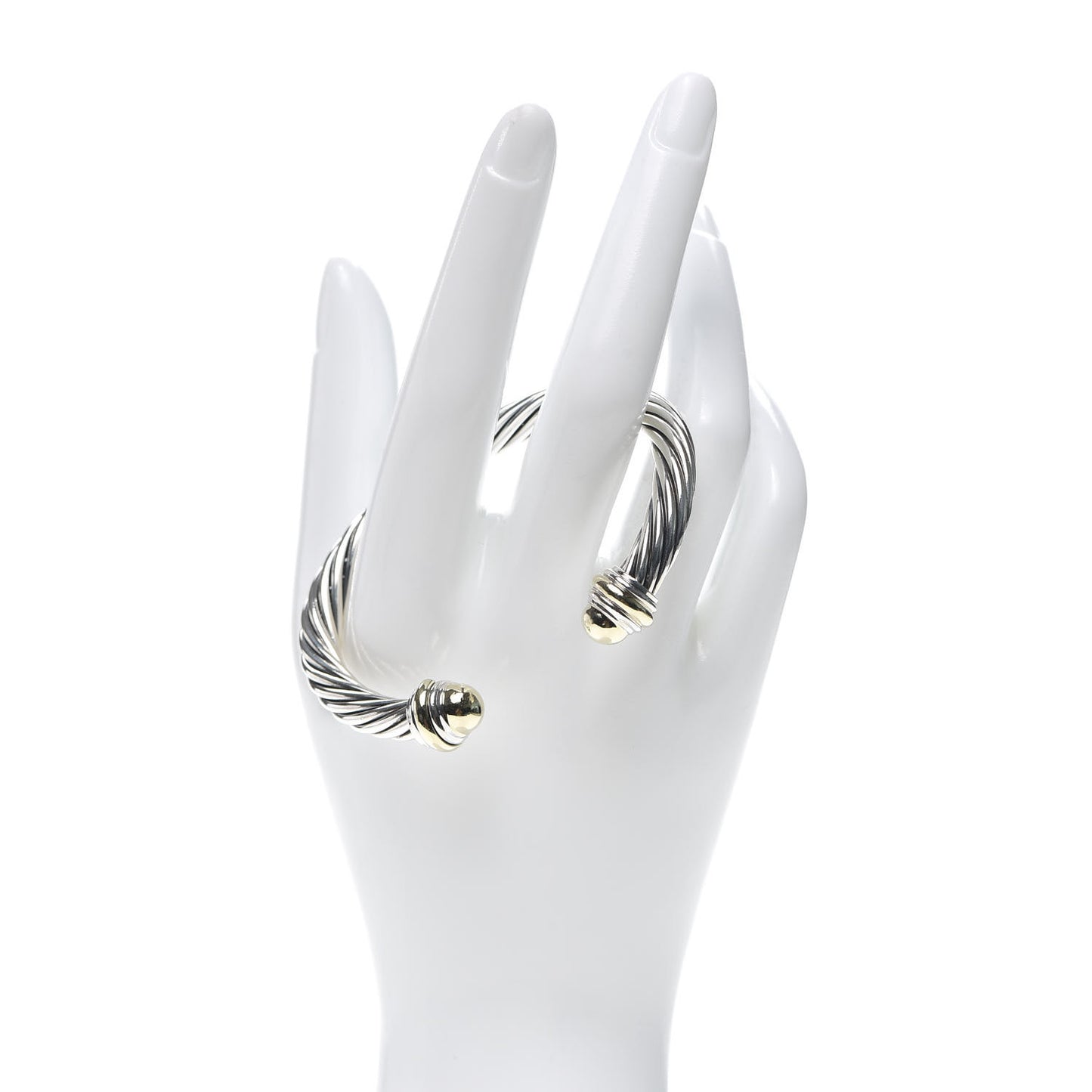 Sterling Silver 14K Yellow Gold 7mm Cable Classics Bracelet