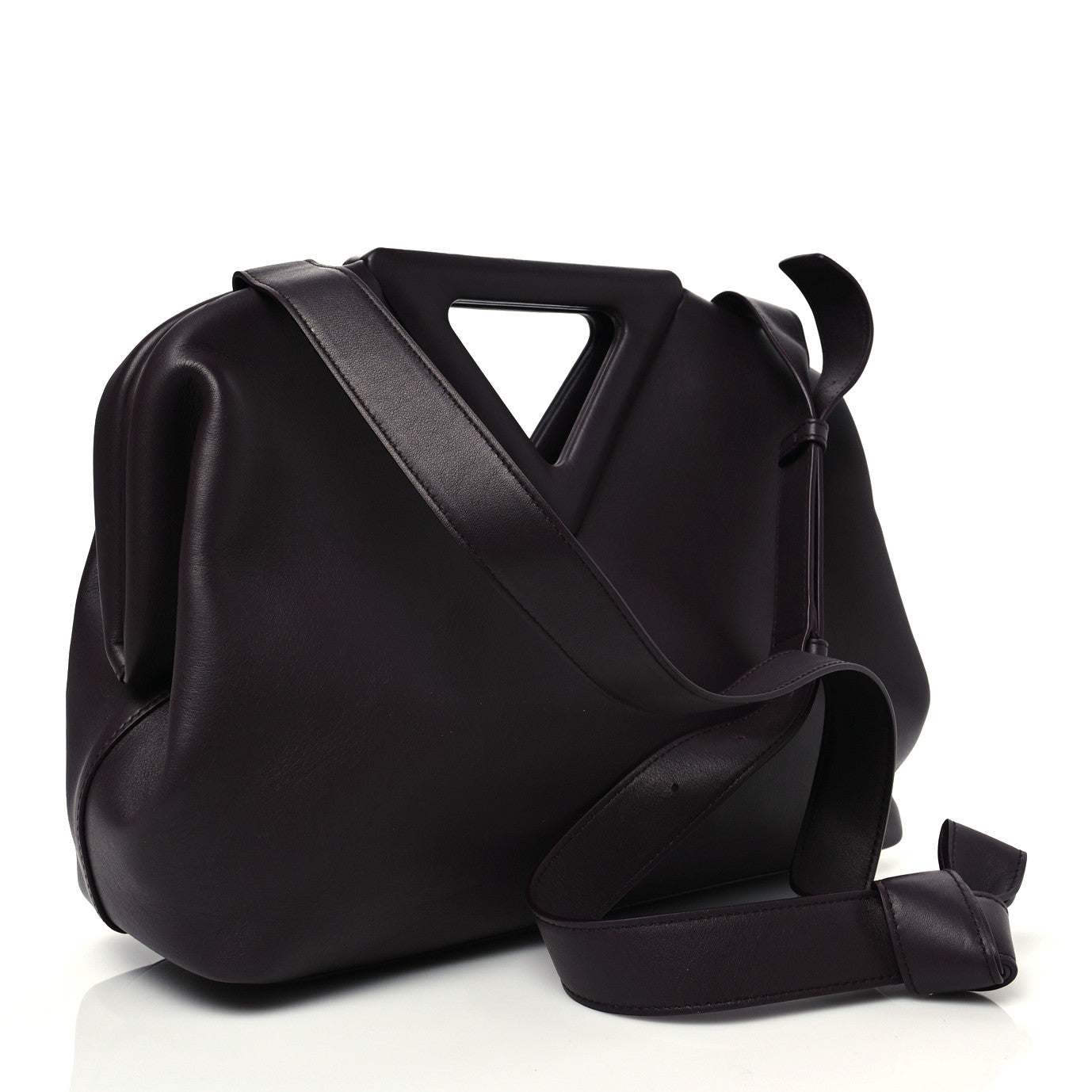 Calfskin Medium The Point Triangle Bag Grape