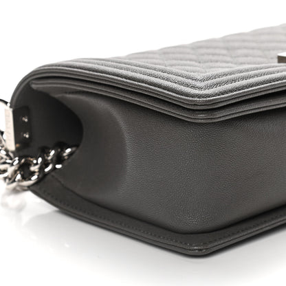 Chanel Caviar Quilted Medium Boy Flap Grey 10 of 12