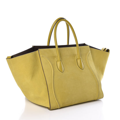 Celine Nubuck Medium Phantom Luggage Chartreuse 3 of 10