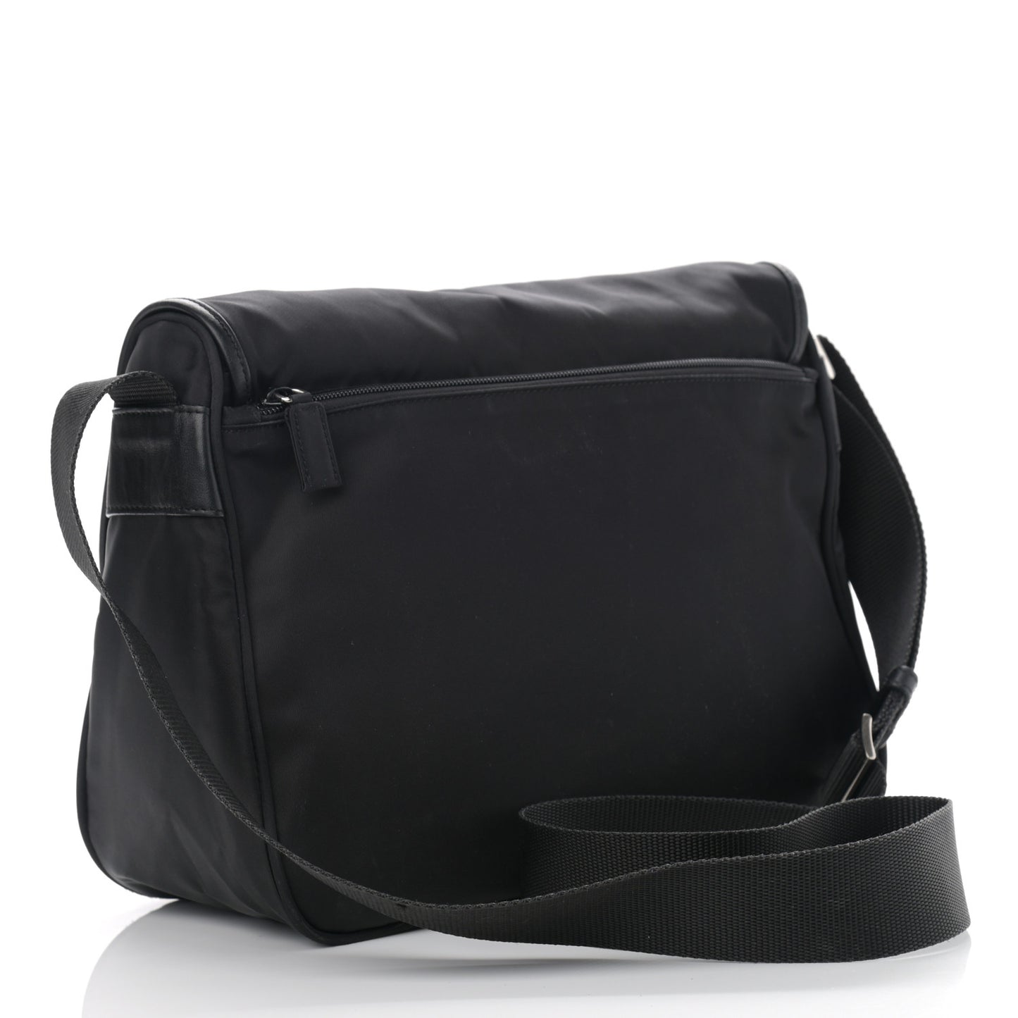 Tessuto Nylon Saffiano Messenger Bag Black