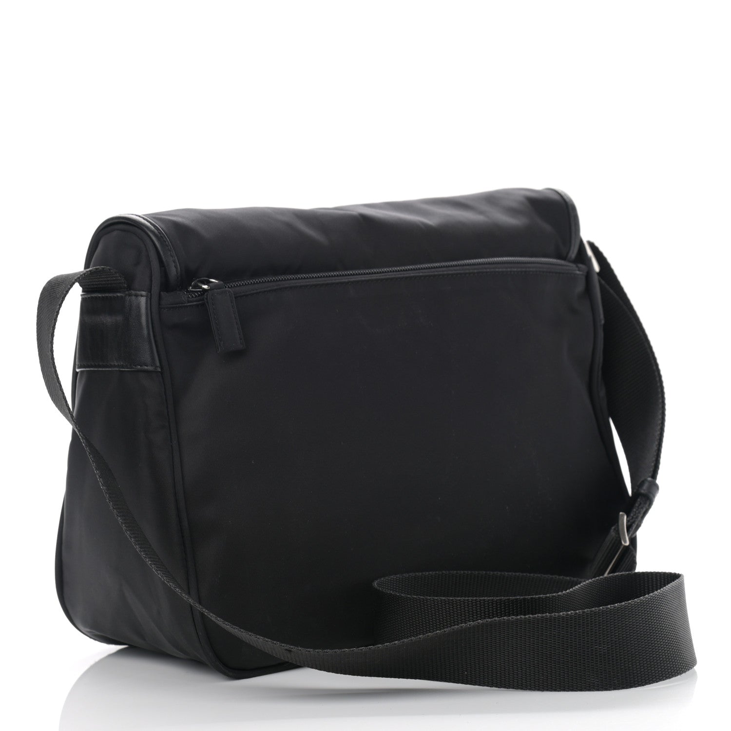 Prada Tessuto Nylon Saffiano Messenger Bag Black 3 of 14