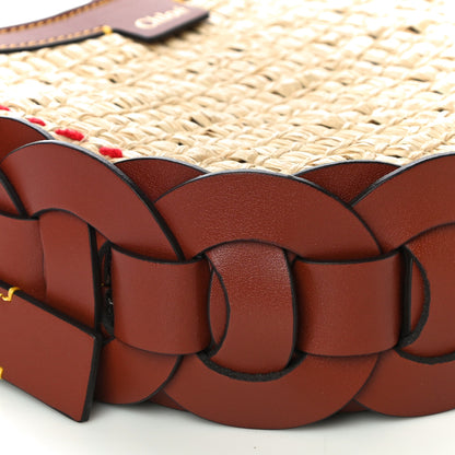 Chloe Calfskin Raffia Embroidered Small Darryl Crossbody Brown 5 of 10