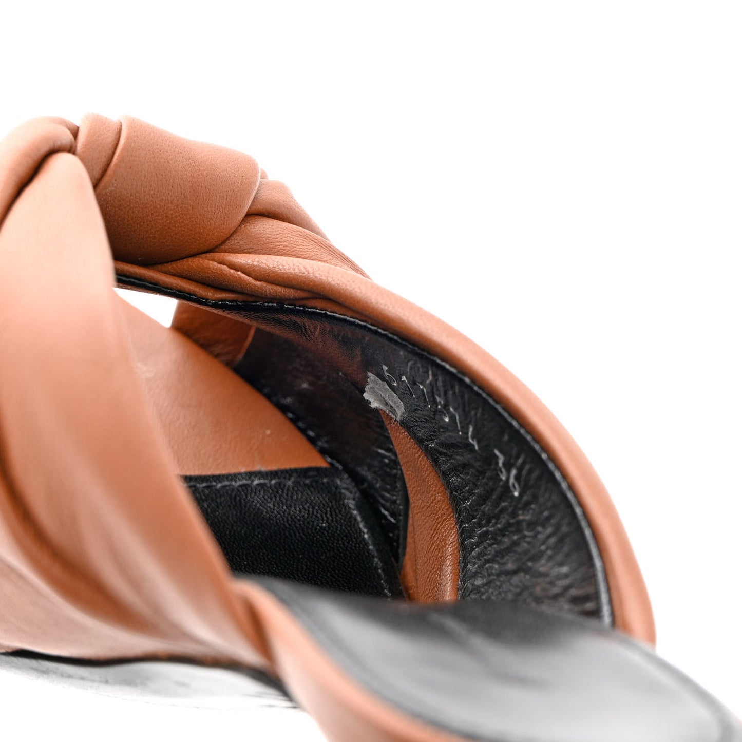 Smooth Nappa Drapy 80mm Sandals 36 Cognac