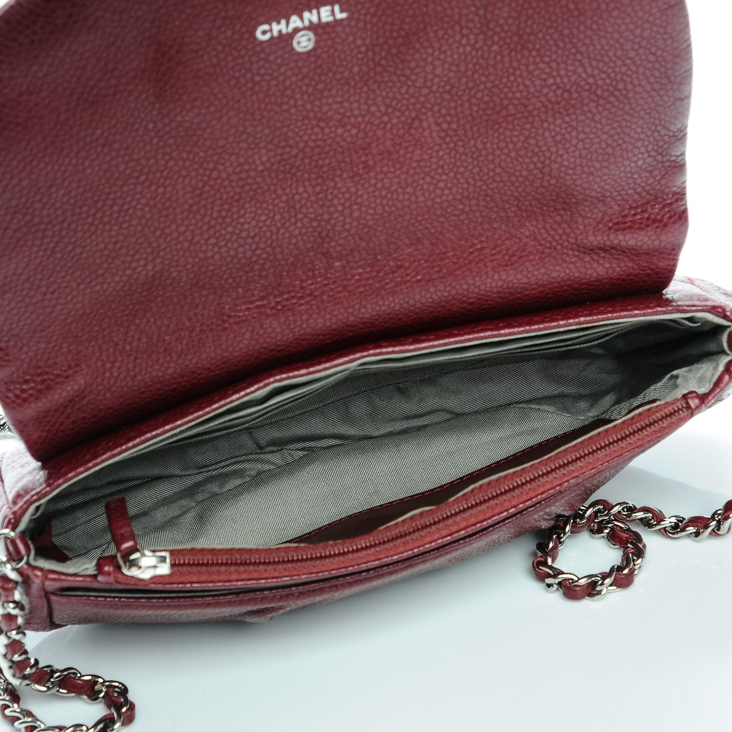 Caviar Half Moon Wallet On Chain WOC Dark Red