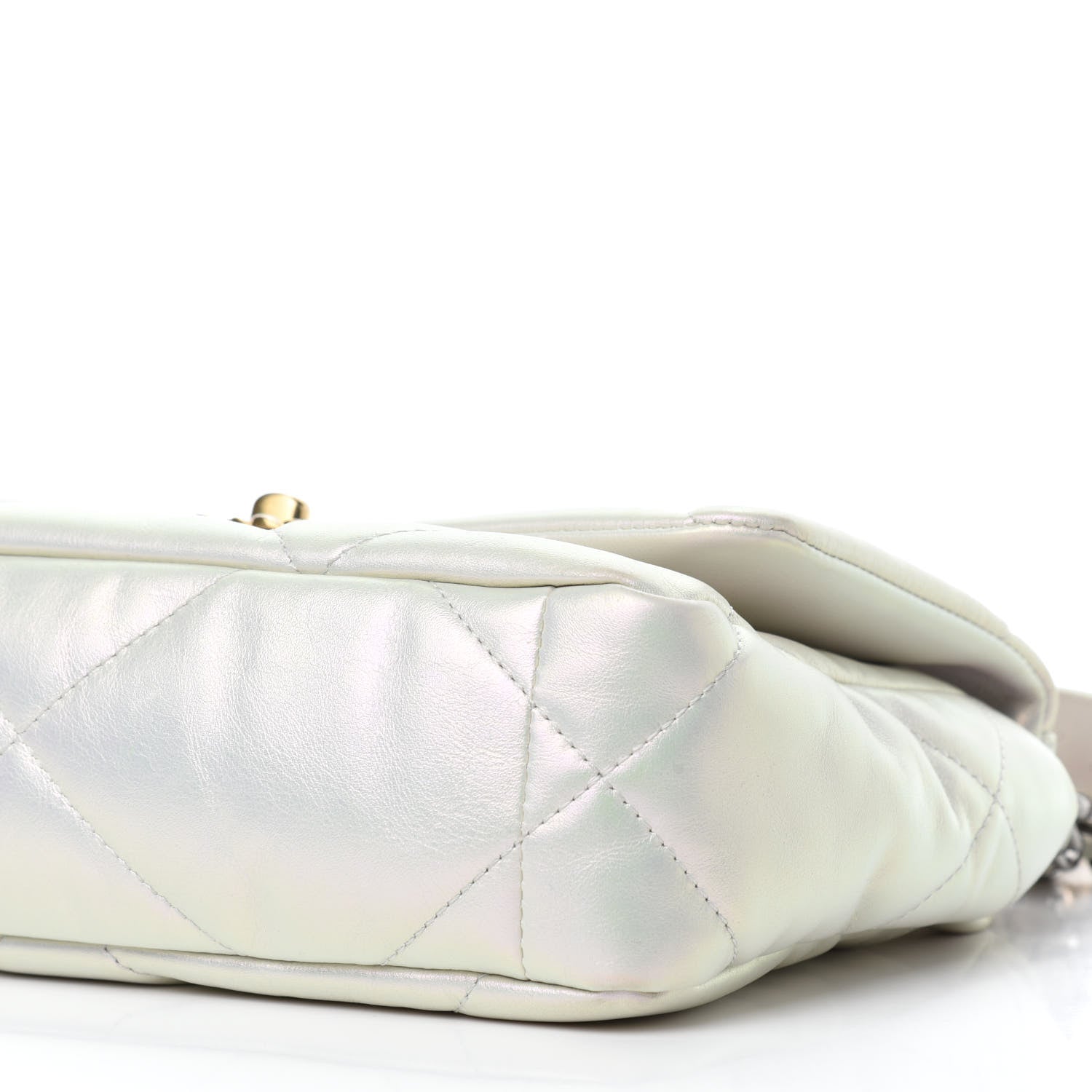 Chanel Iridescent Calfskin Quilted Medium Chanel 19 Flap White 7 of 12