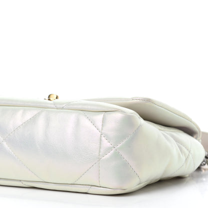 Chanel Iridescent Calfskin Quilted Medium Chanel 19 Flap White 7 of 12