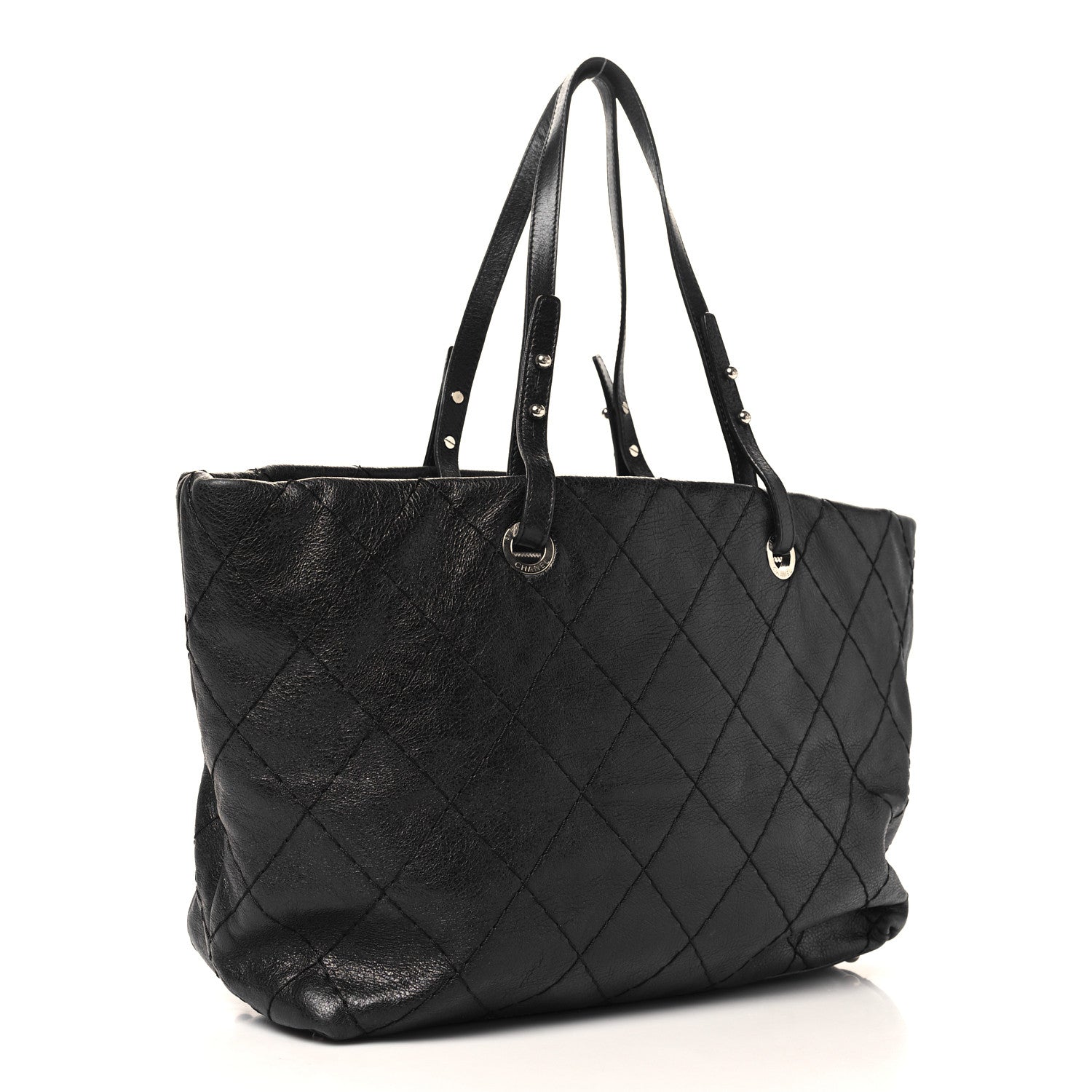 Chanel Glazed Calfskin Large On the Road Zip Tote Black 3 of 14