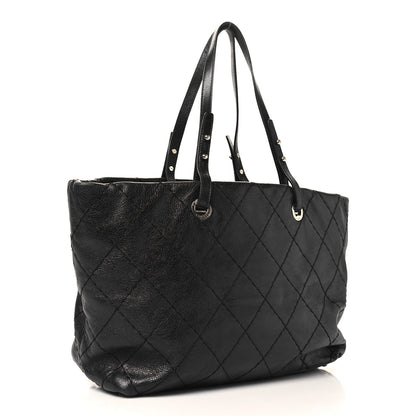 Chanel Glazed Calfskin Large On the Road Zip Tote Black 3 of 14