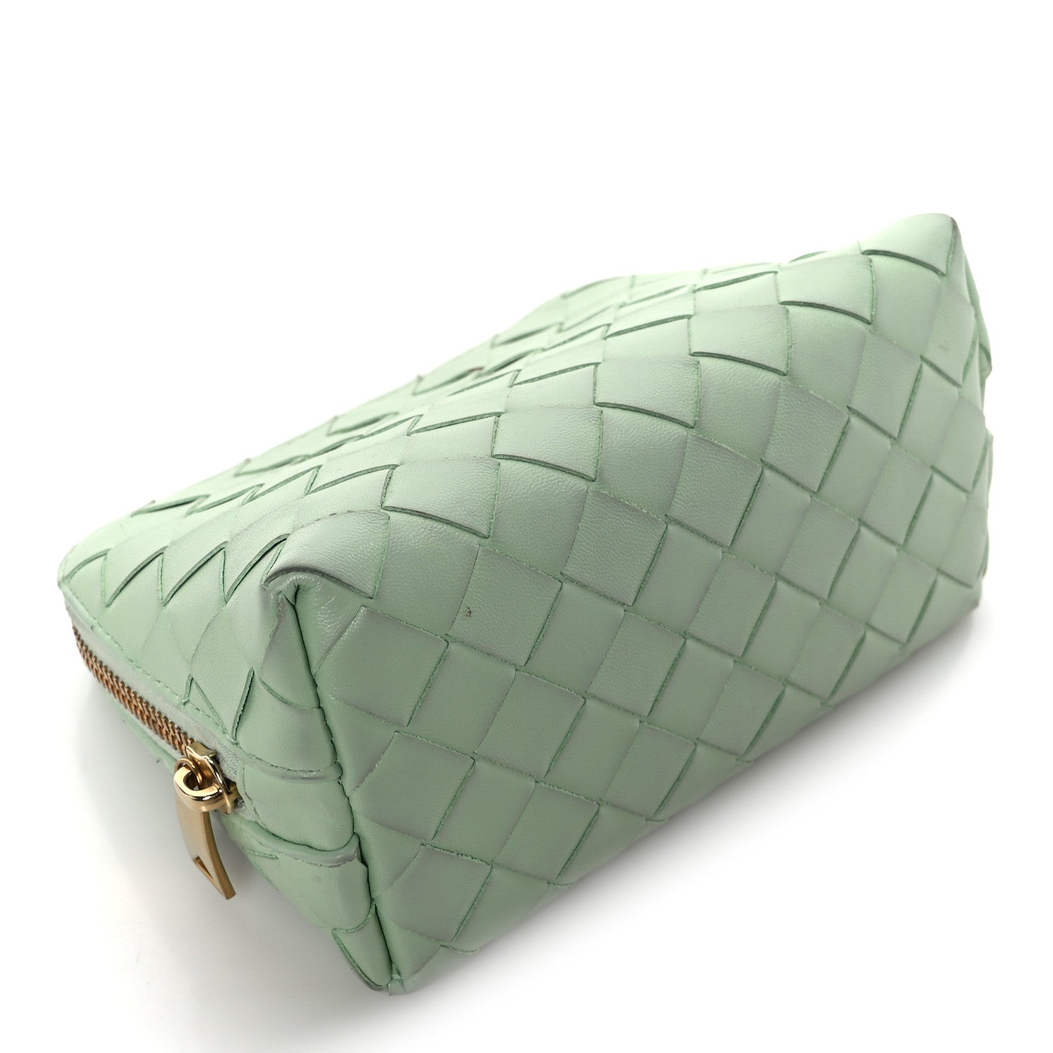 Bottega Veneta Nappa Intrecciato Small Beauty Pouch Fresh Mint 4 of 9