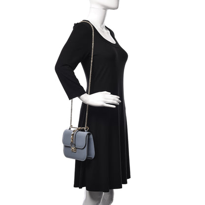 Valentino Garavani Vitello Small Glam Lock Rockstud Flap London Stone 2 of 9