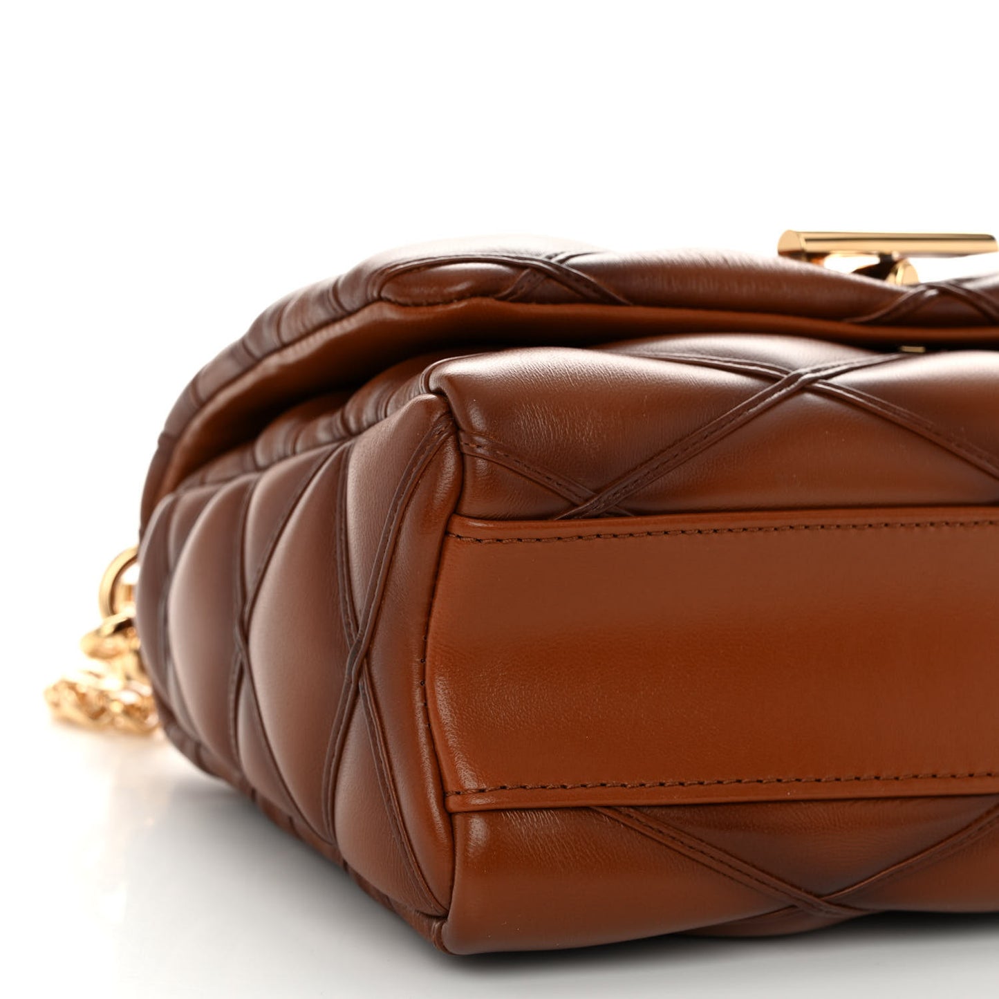 Lambskin Malletage Top Handle GO-14 MM Tan