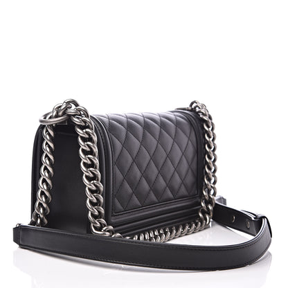 Chanel Lambskin Quilted Small Boy Flap Black 3 of 13