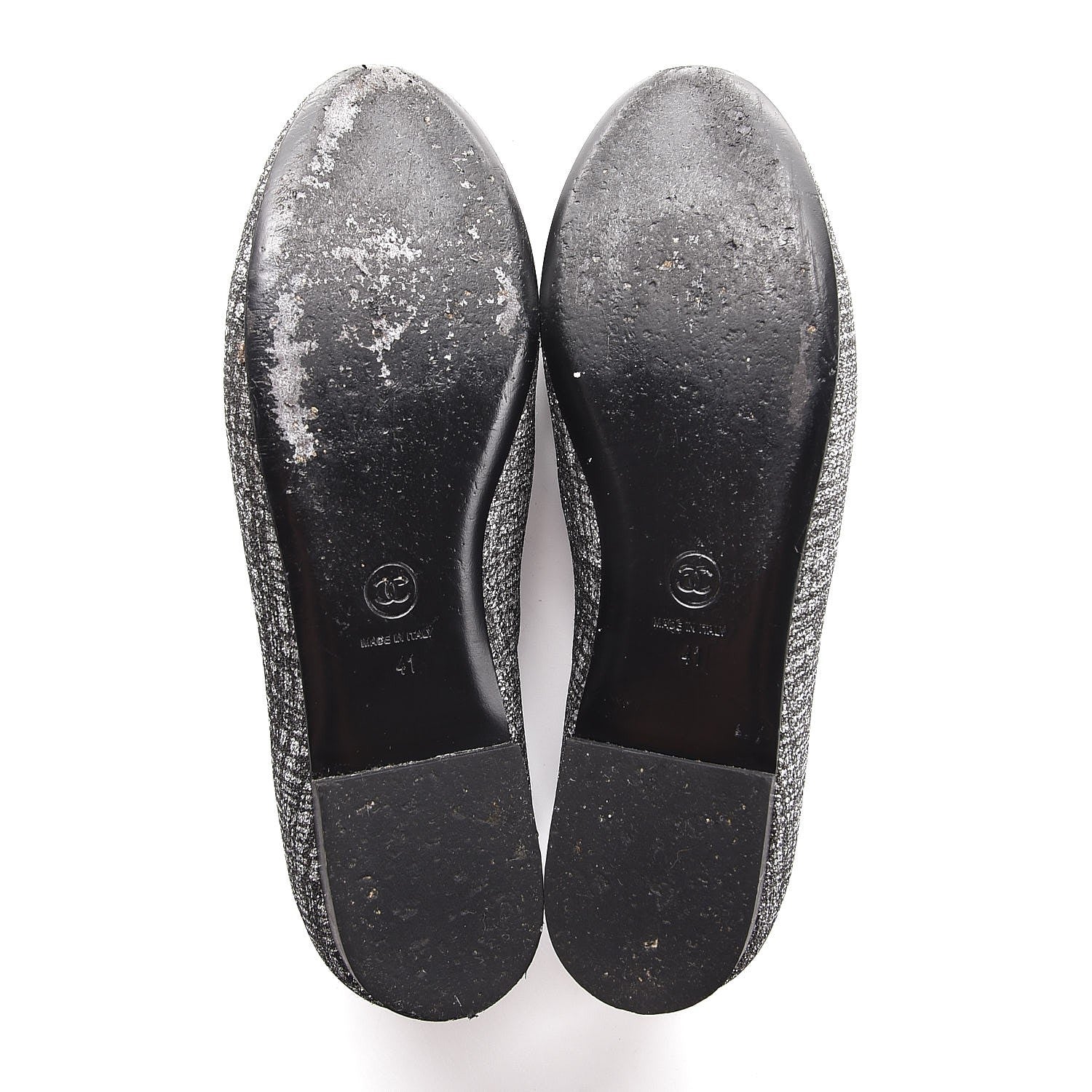Chanel Fantasy Tweed CC Mocassin Loafers 41 Silver 7 of 11