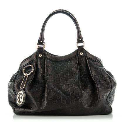 Gucci Guccissima Medium Sukey Tote Black 1 of 7