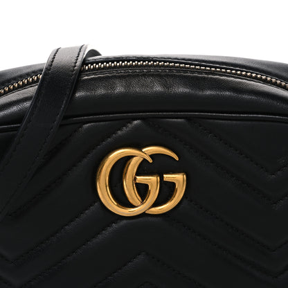 Gucci Calfskin Matelasse Mini GG Marmont Chain Shoulder Bag Black 8 of 10