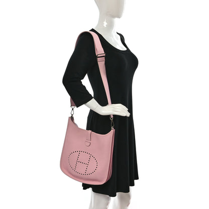 Hermes Taurillon Clemence Evelyne III PM Rose Sakura 2 of 9