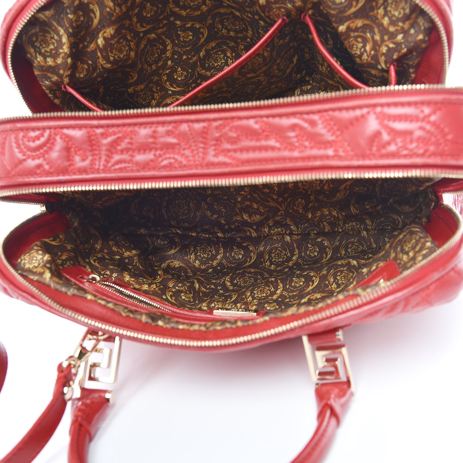 Versace Barocco Quilted Nappa Vanitas Demetra Bag Red 8 of 28