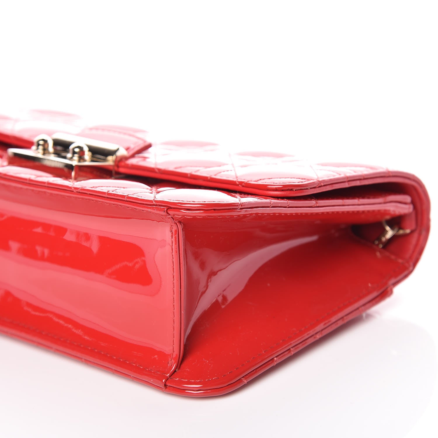 Christian Dior Patent Cannage Miss Dior Promenade Pouch Red 6 of 11