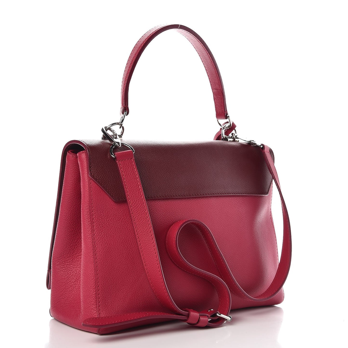 Calfskin Lockme II Top Handle Grenat Dahlia