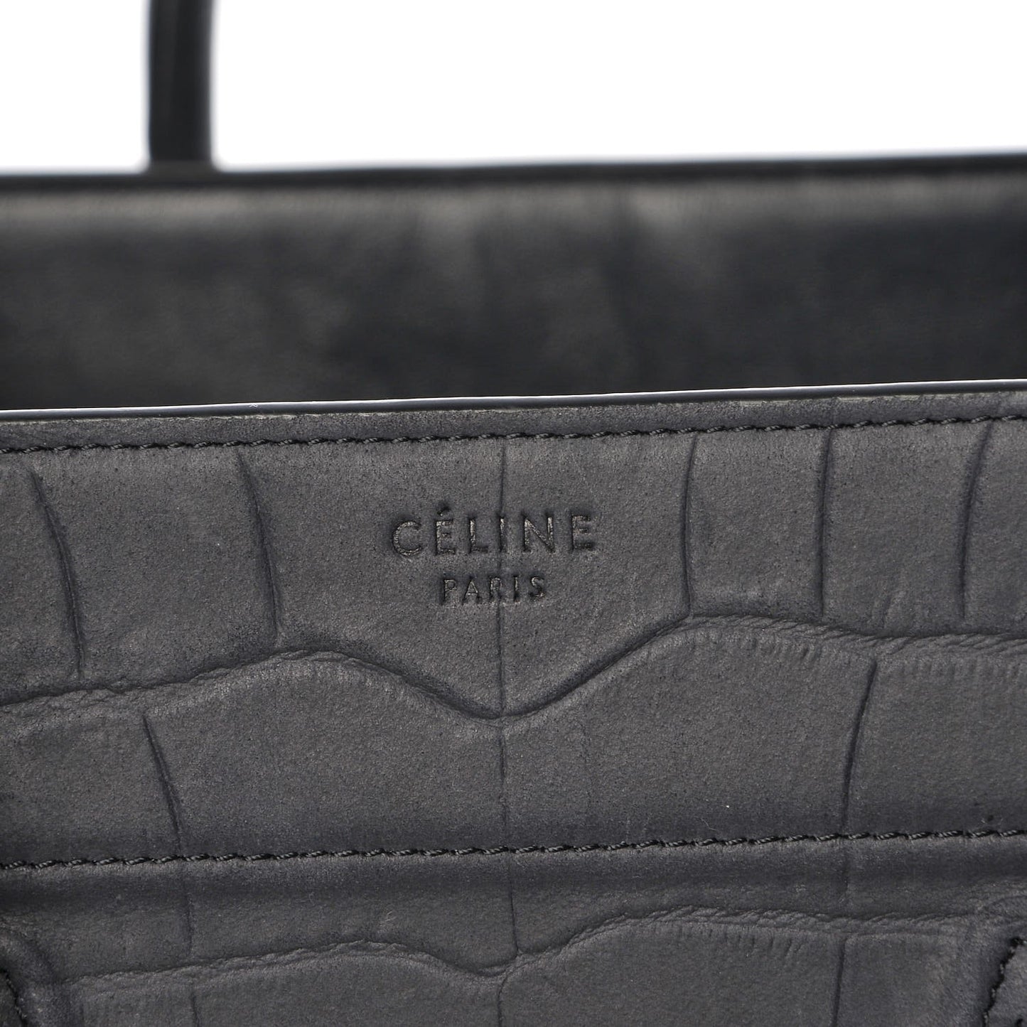 Crocodile Embossed Nubuck Medium Phantom Luggage Navy Blue
