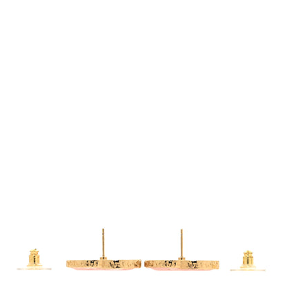 Chanel Metal Enamel CC Earrings Pink Gold 3 of 5