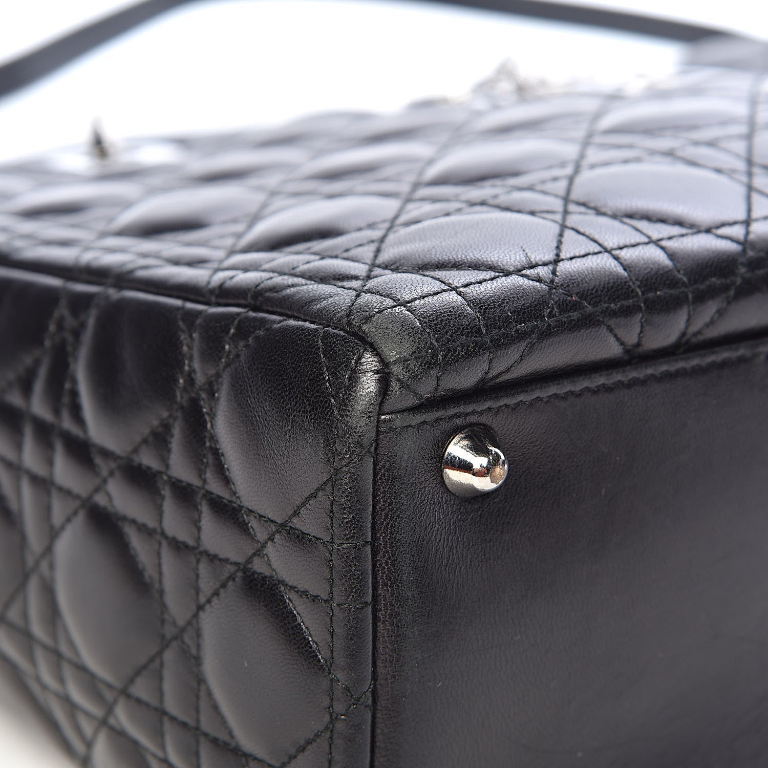 Christian Dior Lambskin Cannage Large Lady Dior Black 9 of 15