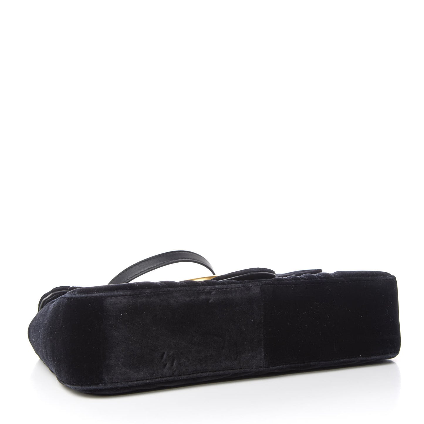 Velvet Matelasse Medium GG Marmont Shoulder Bag Black