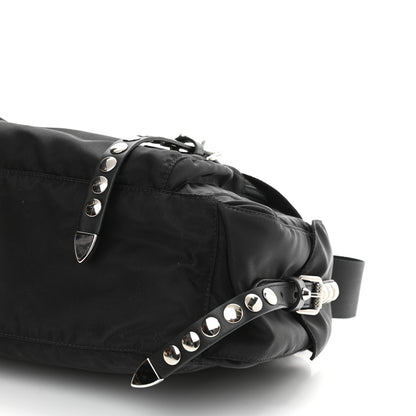 Prada Nylon New Vela Studded Messenger Bag Black 8 of 8