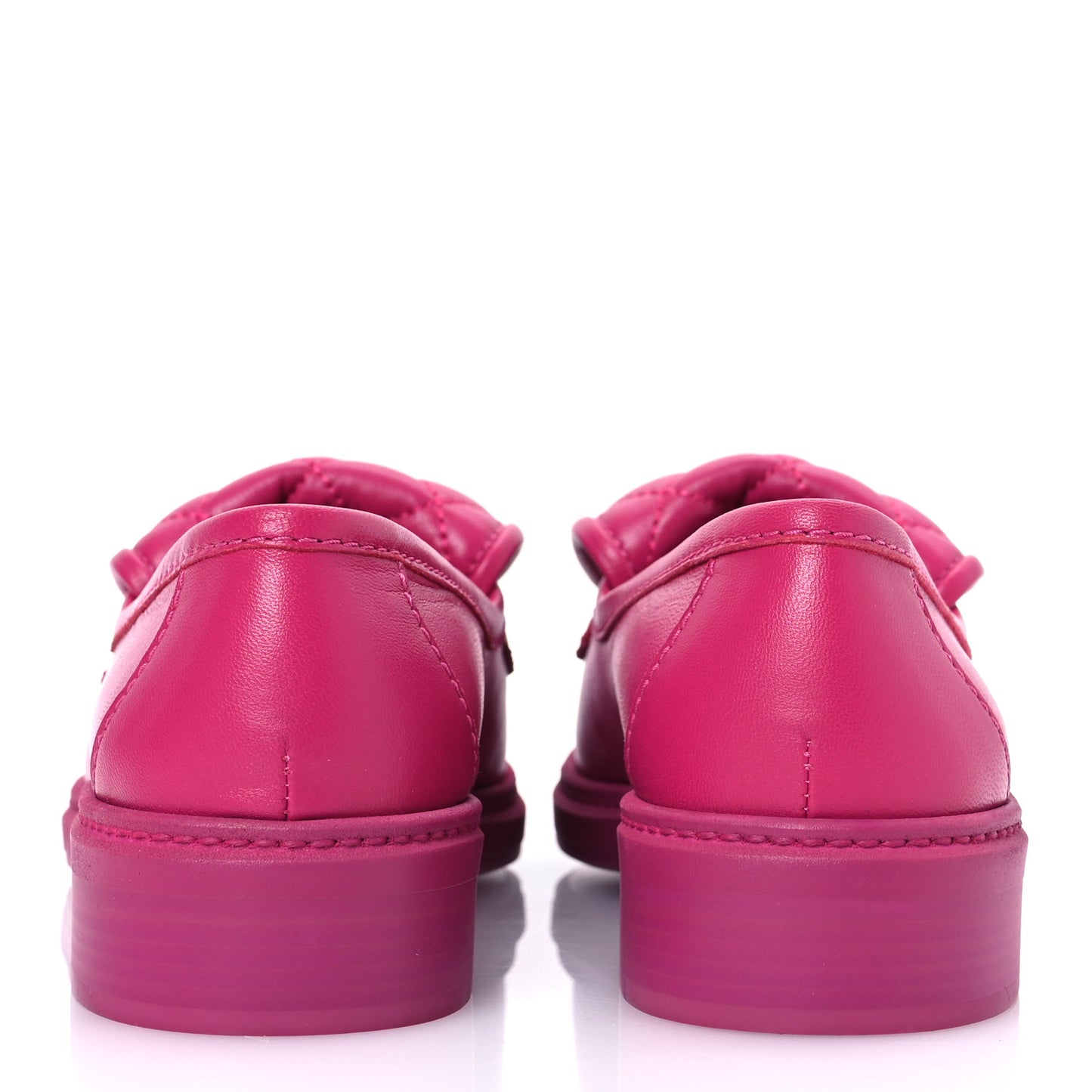 Lambskin Quilted CC Turnlock Loafers 37 Fuchsia