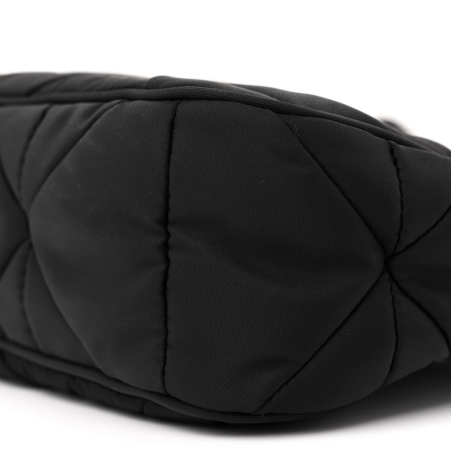 Re-Nylon Triangle Padded Patchwork Shoulder Bag Black