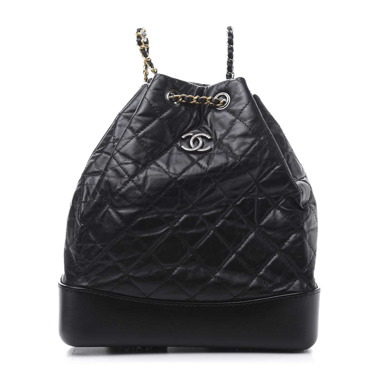 Chanel Aged Calfskin Quilted Gabrielle Backpack Black 1 of 9