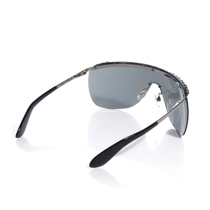 Chanel Rimless Shield Chain Sunglasses 4160-Q Black 2 of 4