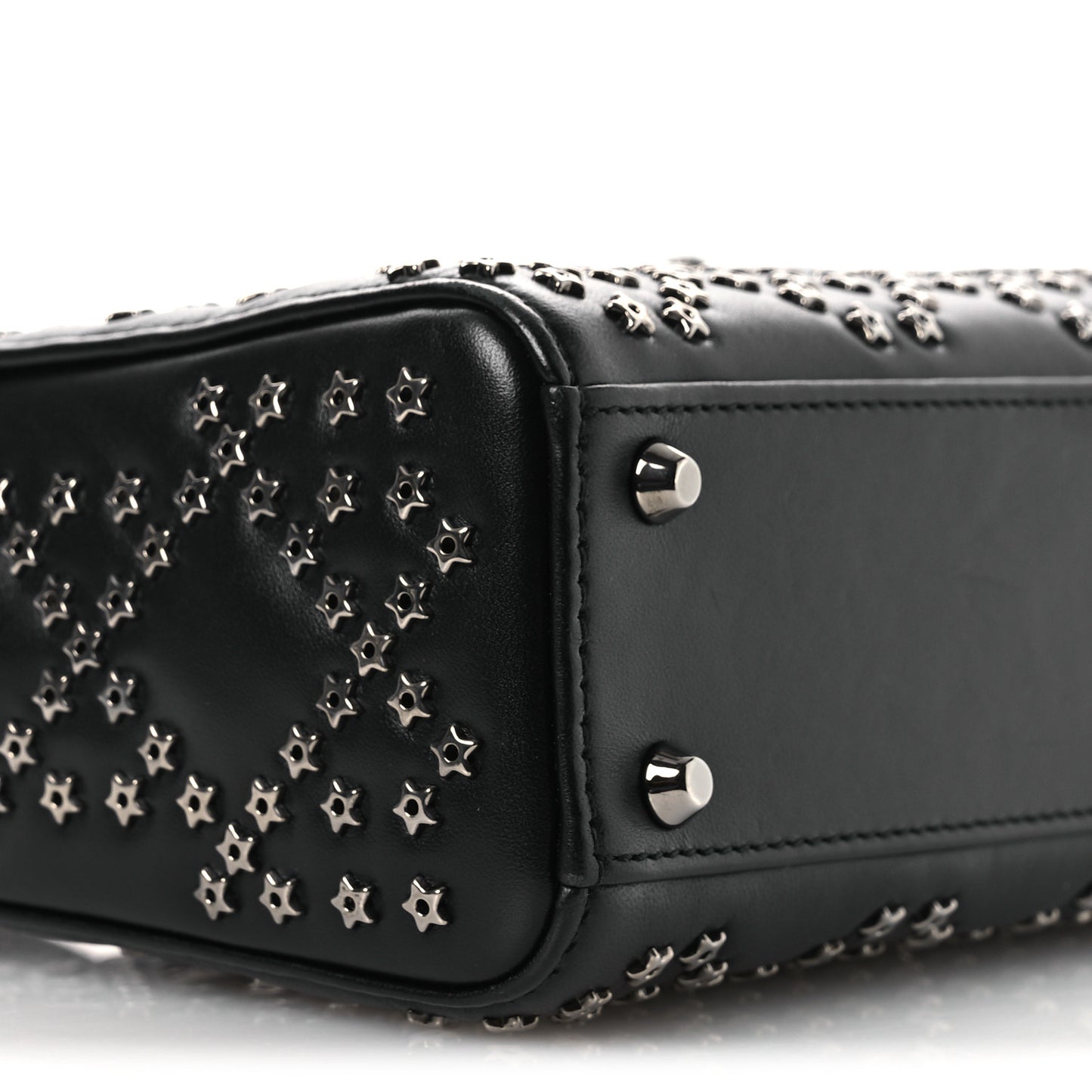 Lambskin Cannage Lucky Star Studded Mini Lady Dior Black Black