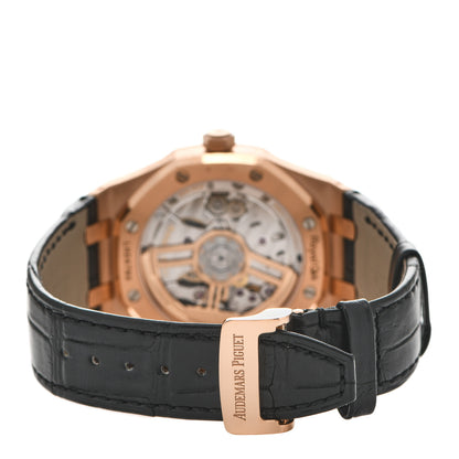 Audemars Piguet 18K Rose Gold Alligator 41mm Royal Oak Automatic Watch Black 15500OR.OO.D002CR.01 3 of 5