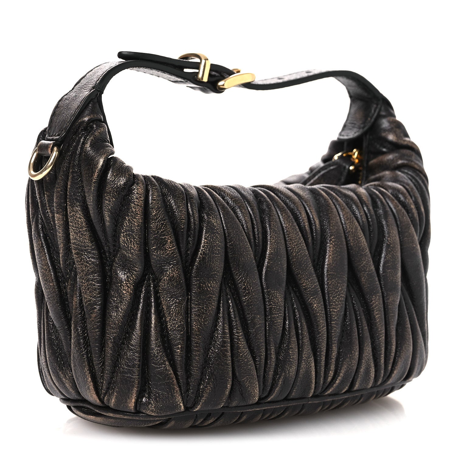 Miu Miu Nappa Matelasse Pouch Sand Coffee 1865452 – FASHIONPHILE
