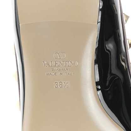 Valentino Garavani Patent Nappa Rockstud Ballerina Flats 38.5 Black Poudre 6 of 8