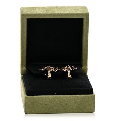 Van Cleef & Arpels 18K Yellow Gold Diamond Mini Frivole 3 Flowers Earrings 5 of 5