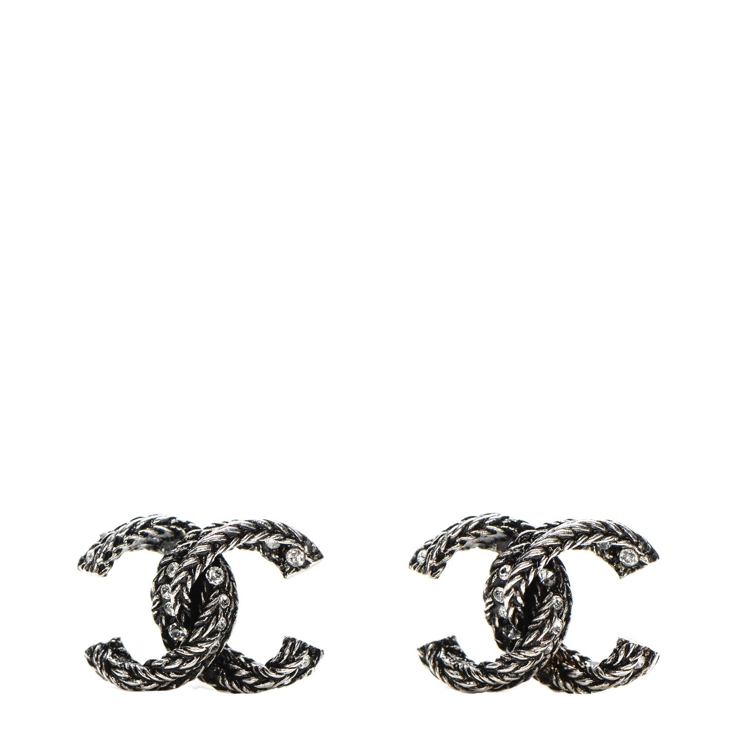 Chanel Ruthenium Crystal CC Earrings 1 of 4