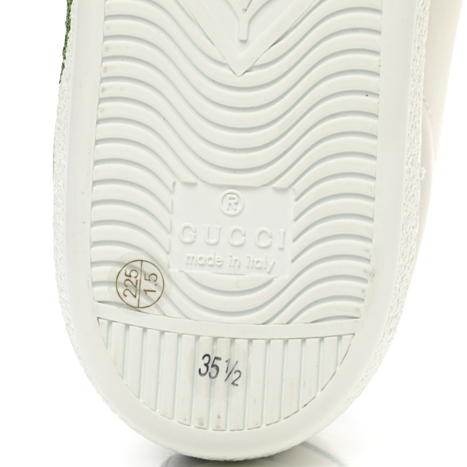 Gucci Calfskin Interlocking G Womens New Ace Sneakers 35.5 White Red Flame Green 6 of 7