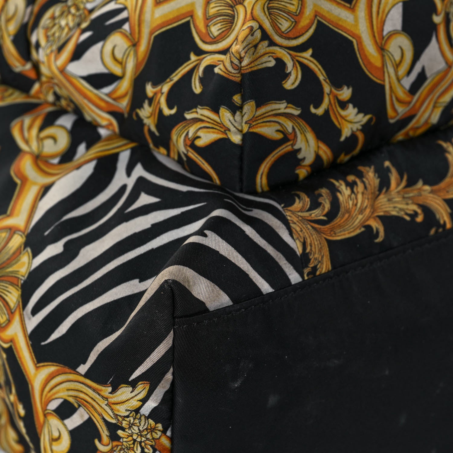 Versace Nylon Baroque Zebra Print Backpack Black Multicolor 10 of 18