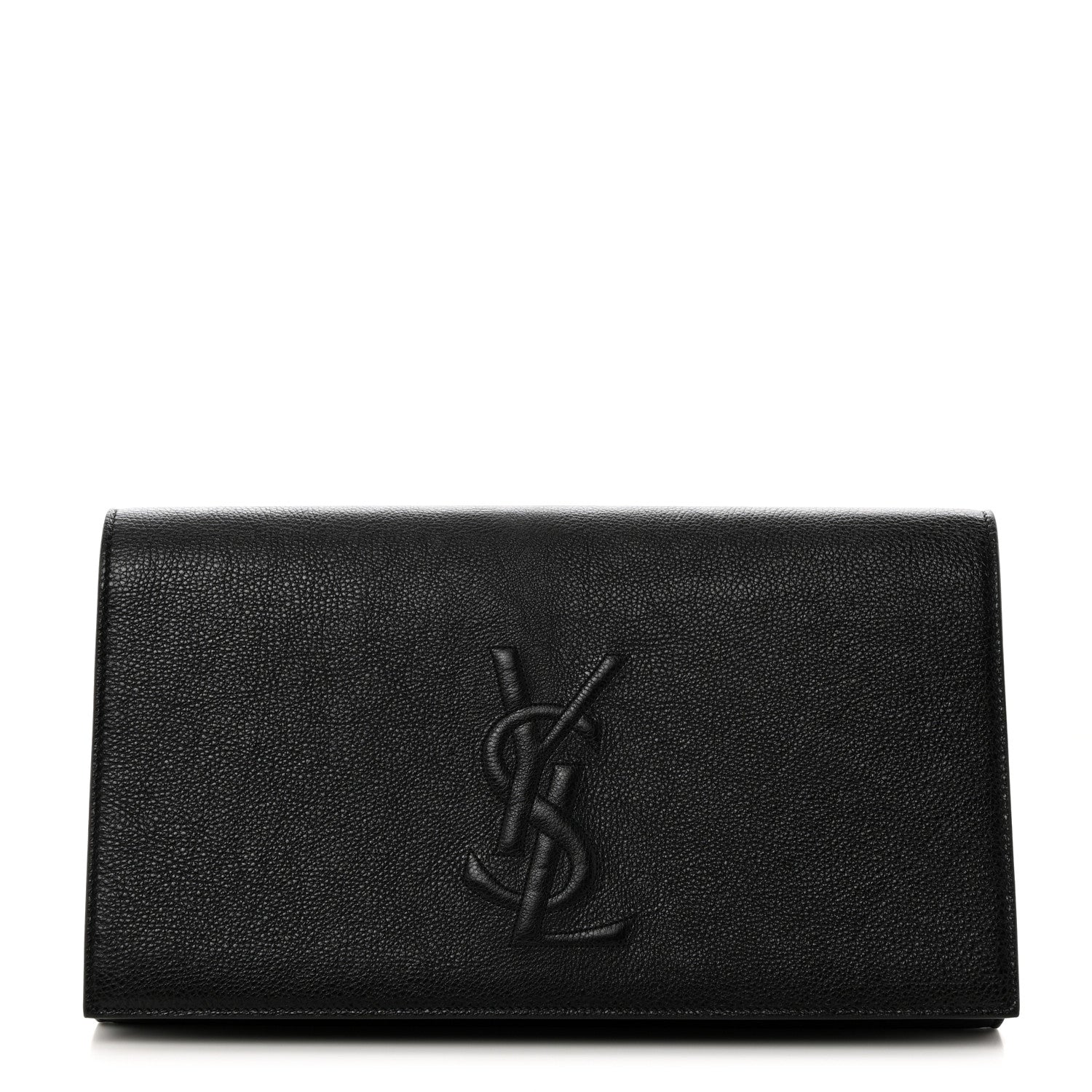 Saint Laurent Calfskin Monogram Large Belle De Jour Clutch Black 1 of 7