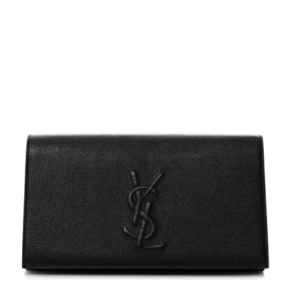 Saint Laurent Calfskin Monogram Large Belle De Jour Clutch Black 1 of 7