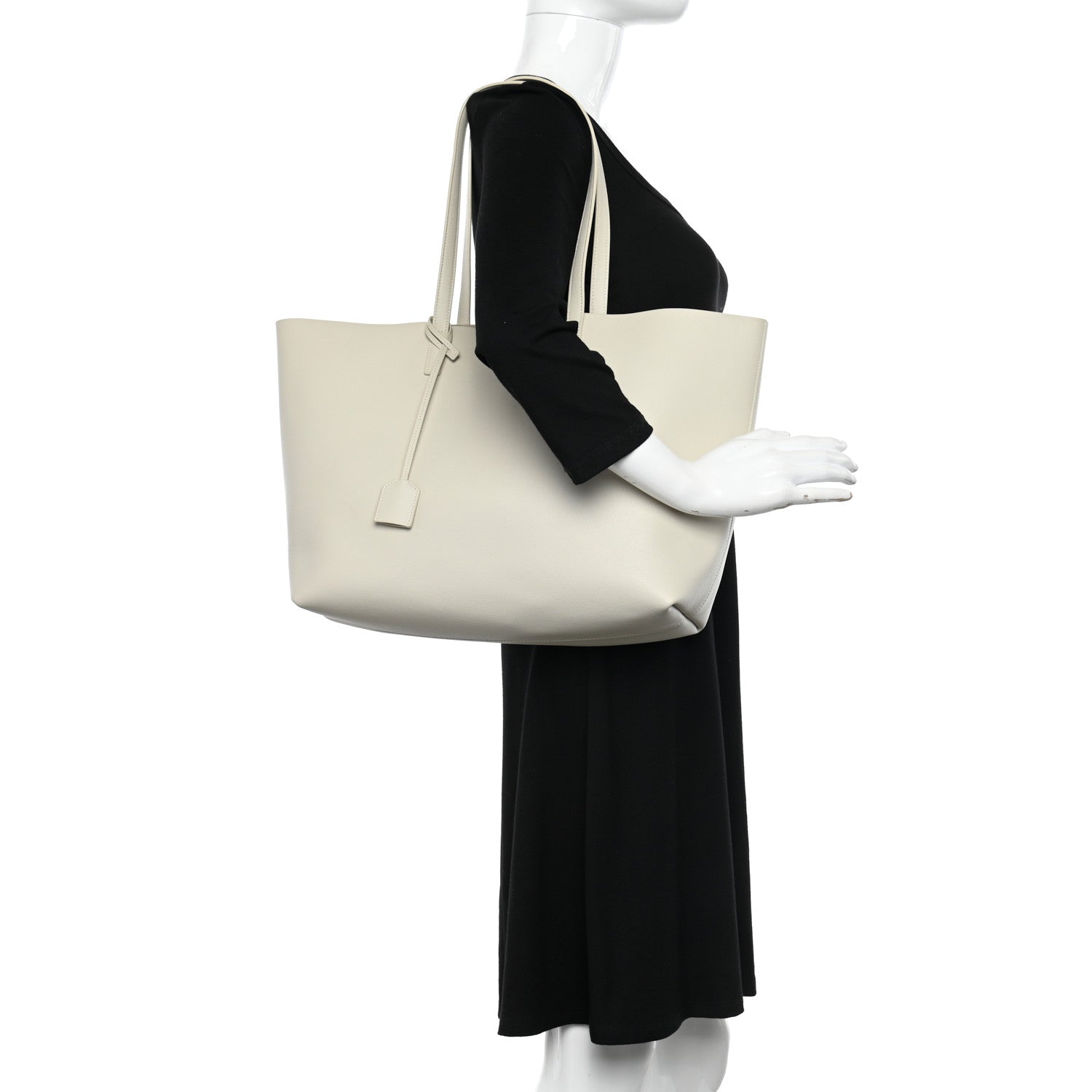 Saint Laurent Calfskin Large Shopping Tote Porcellana 3 of 15